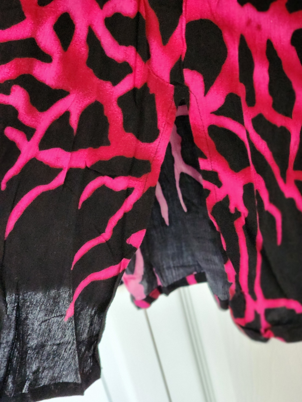 Rockport Black and Hot Pink Sleeveless Swim Coverup Button Front OSFM - Picture 6 of 7